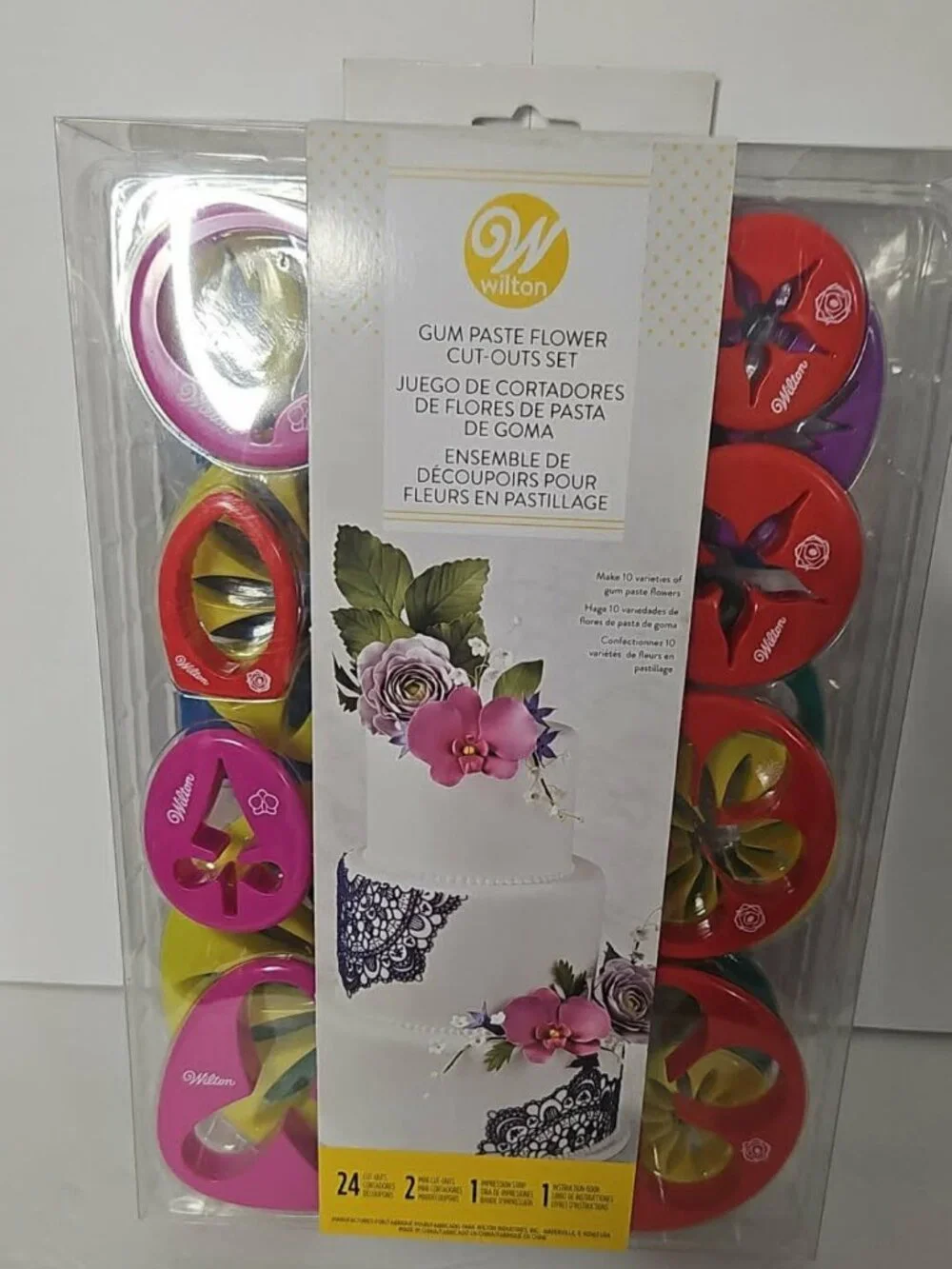 Wilton Gum Paste Flower Cut-Outs Set 24 Pc Cake Decorating Kit NEW NIP